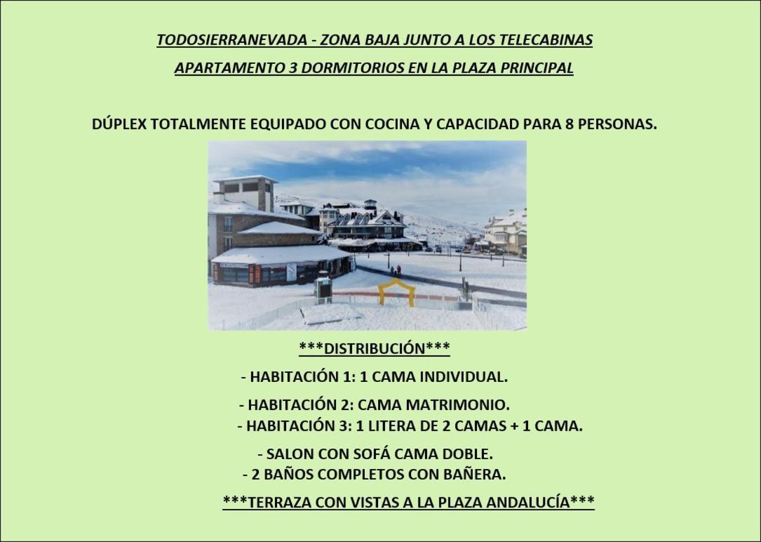 Ski & Snow Apartmentos By Todosierranevada - Plaza Principal Junto A Los Telecabinas 塞拉内华达 外观 照片